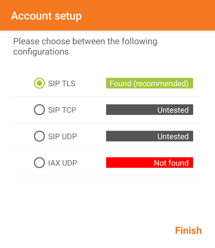 The Zoiper Android application, showing fields for username and password