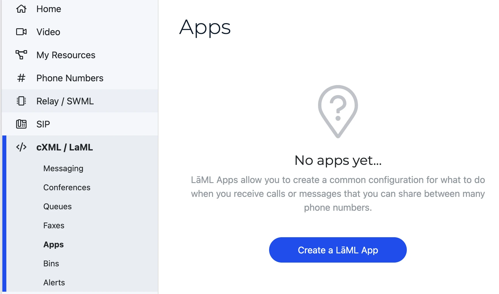 Apps tab under LaML sidebar